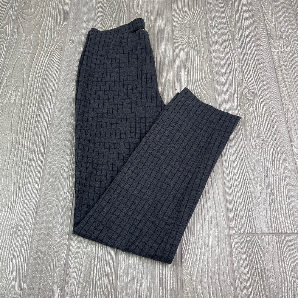 J. JILL Ponte Leggings Women's size S Black & Gray Check Slim Leg